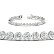 Diamond Bezel Set Tennis Bracelet 7.75 Carat
